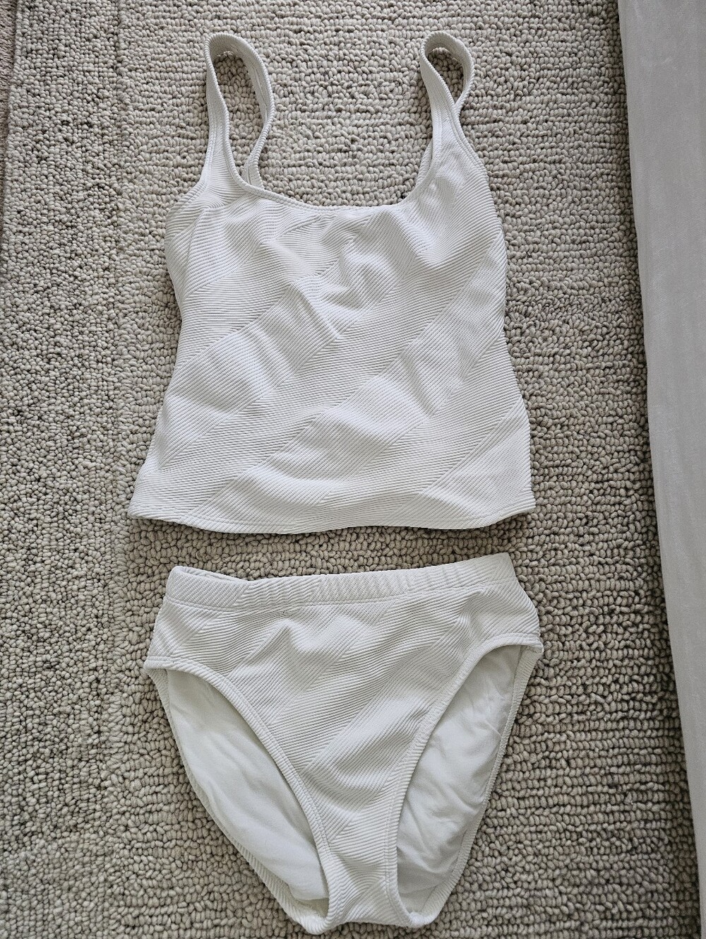 Vintage 90s Anne Cole White Tankini Swimsuit 10